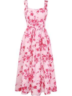 Vintage A-Line Midi Sundress for Women | Flattering Summer Dress, Casual Chic